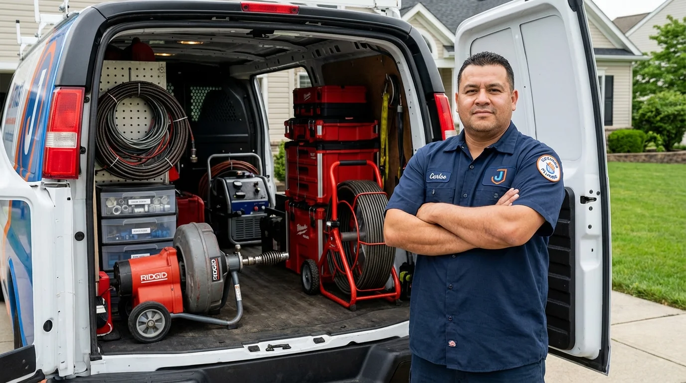 Professional drain cleaning equipment and Johns Plumbing LLC plumber in Tonasket